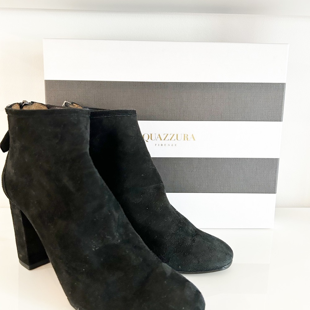 Aquazzura black suede boots